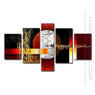 Hand-painted Abstract Oil Painting - Set of 5