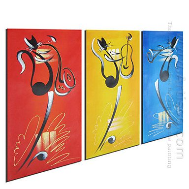 Handgeschilderde Dieren olieverfschilderij - Set van 3