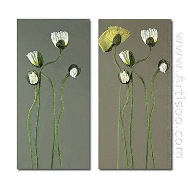 Tangan-Dicat Floral Oil Painting - Set 2