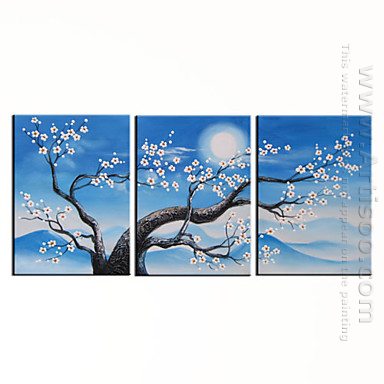 Hand-painted Floral Oil Painting - Set of 3 -Canvas Sets
