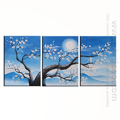 LMOP971 3pcs floral flowers hand painted oil painting on canvas wall  art 