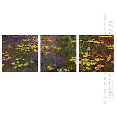Handgeschilderde Bloemen olieverfschilderij - Set van 3
