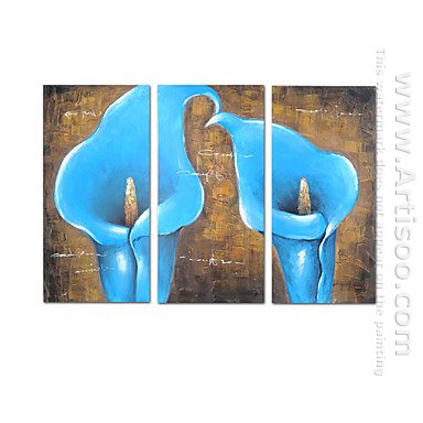 Dipinti a mano pittura a olio floreale - Set di 3