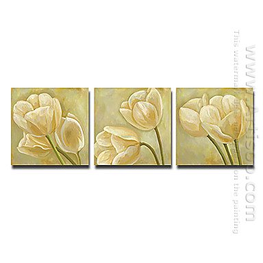 Tangan-Dicat Floral Oil Painting - Set 3