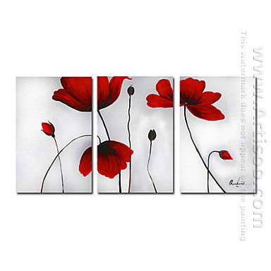 Tangan-Dicat Floral Oil Painting - Set 3