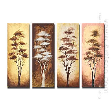 Tangan-Dicat Floral Oil Painting - Set 4