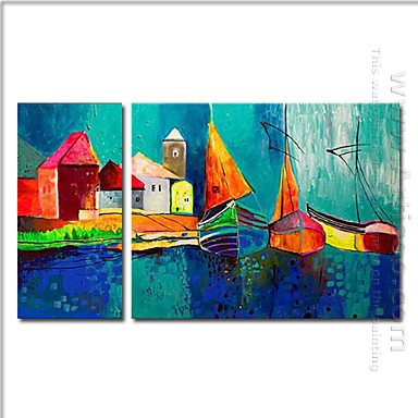 Tangan-Dicat Landscape Oil Painting - Set 2