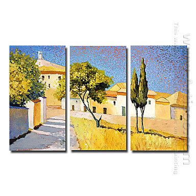 Peinte à la main Paysage Peinture à l\'huile - Lot de 3