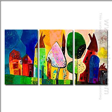 Peinte à la main Paysage Peinture à l\'huile - Lot de 3