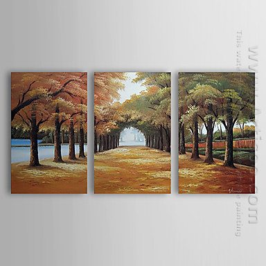 Peinte à la main Paysage Peinture à l\'huile - Lot de 3