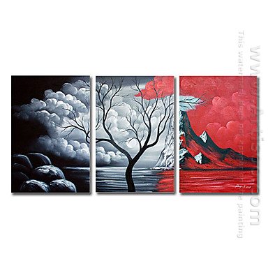 Tangan-Dicat Landscape Oil Painting - Set 3