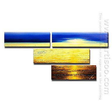 Tangan-Dicat Landscape Oil Painting - Set 4