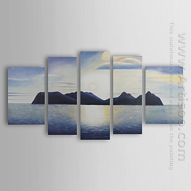 Tangan-Dicat Landscape Oil Painting - Set Dari 5