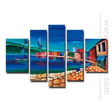 Hand-painted Landscape Oil Painting - Set of 5