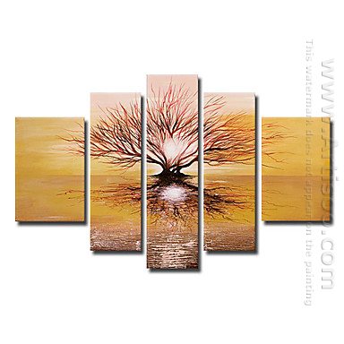 Tangan-Dicat Landscape Oil Painting - Set Dari 5