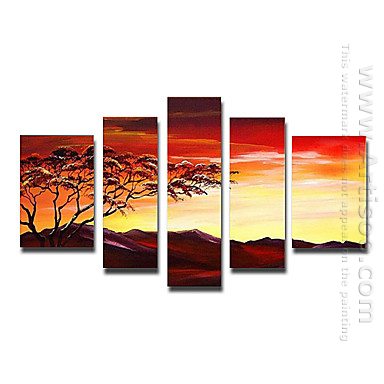 Peinte à la main Paysage Peinture à l\'huile - Lot de 5