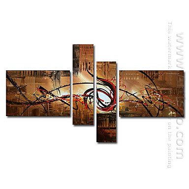 Paysages peints à la main peinture à l\'huile - Lot de 4
