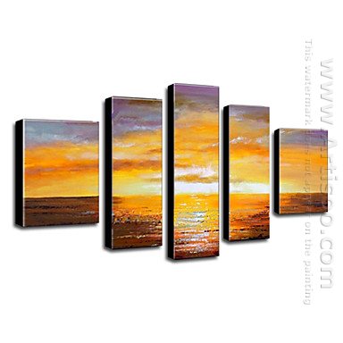 Hand-painted Oil Painting Abstract Landscape - Set of 5