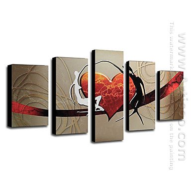 Hand-painted Oil Painting Abstract Love - Set of 5