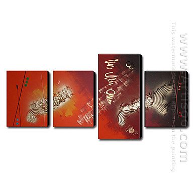 Hand-painted Oil Painting Abstract Landscape - Set of 4