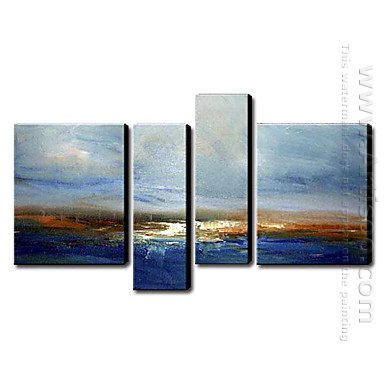 Dipinti a mano olio pittura astratta di paesaggio - set di 4