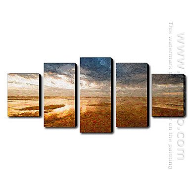 Hand-painted Oil Painting Abstract Landscape - Set of 5