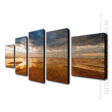 Hand-painted Oil Painting Abstract Landscape - Set of 5