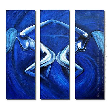 Hand-painted Oil Painting Abstract Oversized Square - Set of 3 