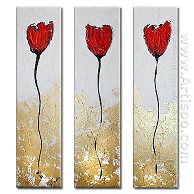 Hand-painted Oil Painting Abstract Oversized Tall - Set of 3 