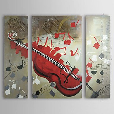 Pintados à mão pintura a óleo abstrata Oversized Wide - conjunto