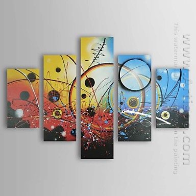 Hand-painted Oil Painting Abstract Oversized Wide - Set of 5