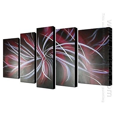 Hand-painted Oil Painting Abstract Oversized Wide - Set of 5