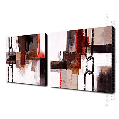 Hand-painted Oil Painting Abstract - Set of 2