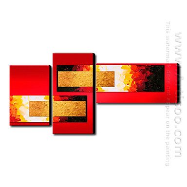 Pintado a mano óleo abstracta - juego de 3