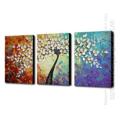 Hand Painted Oil Painting Abstract - Set of 3