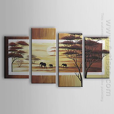 Hand-painted Oil Painting Abstract - Set of 4