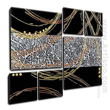 Hand Painted Oil Painting Abstract - Set of 6