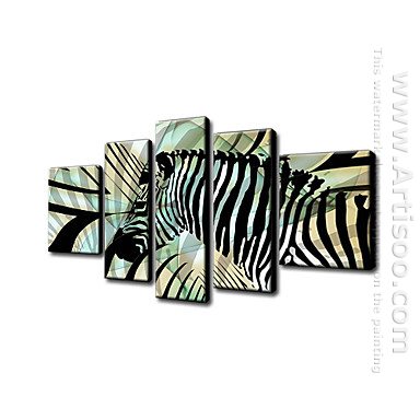 Hand Painted Oil Painting Animal - Set of 5 1211-AN0033