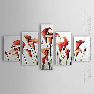 Hand-painted Oil Painting Floral Calla Lily - Set of 3 1302-FL00