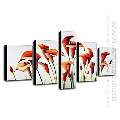 Hand-painted Oil Painting Floral Calla Lily - Set of 3 1302-FL00
