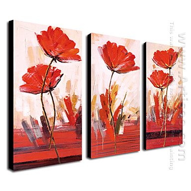 Hand-painted Oil Painting Floral - Set of 3