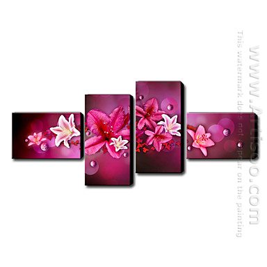 Mão pintado óleo pintura floral - conjunto de 4