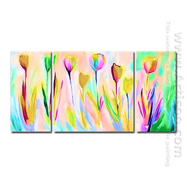 Pintados à mão pintura a óleo Foloral Oversized Wide - conjunto