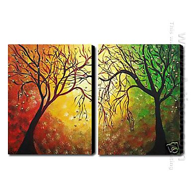 Peints à la main peinture à l\'huile Paysage - Lot de 2