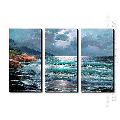 Tangan-Dicat Oil Painting Landscape Landscape - Set 3