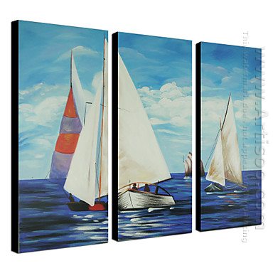 Hand-painted Oil Painting Landscape Oversized Wide - Set of 3