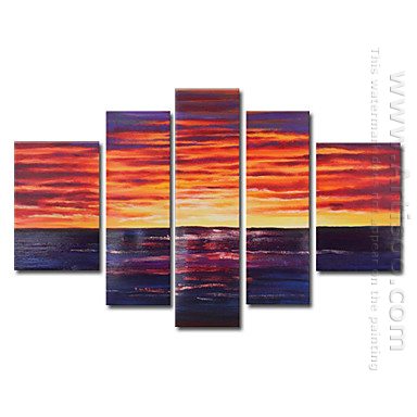 Hand-painted Oil Painting Landscape Oversized Wide - Set of 5