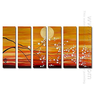 Hand-painted Oil Painting Landscape Oversized Wide - Set of 6 