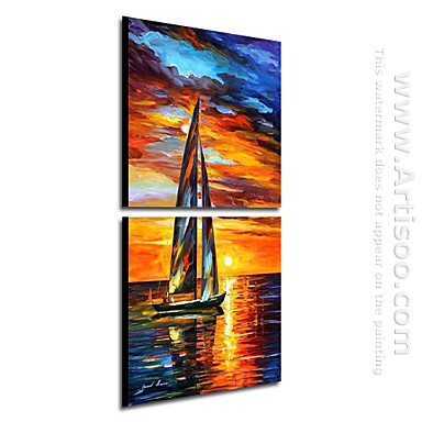 Hand Painted Oil Painting Landscape - Set of 2 1211-LS0073