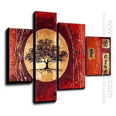 Hand Painted Oil Painting Landscape - Set of 4 1211-LS0228